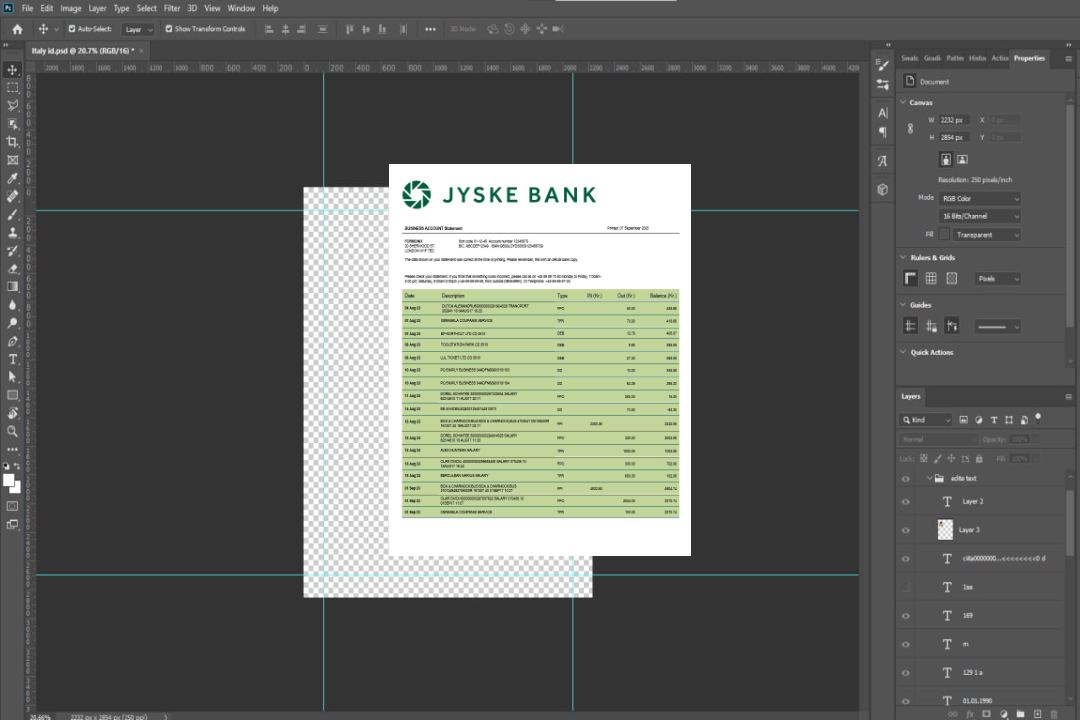 Modèle Word et PDF de déclaration commerciale de Jyske Bank template